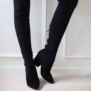 Goodnight Macaroon Over the Knee Boots -BLACK